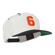 Athletic Number 6 Embroidered Classic Two Tone Cap