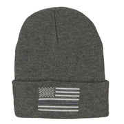 Thin Grey Line USA Flag Embroidered Long Beanie