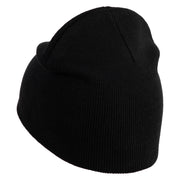 Magical Eye Embroidered 8" Acrylic Short Beanie - Black OSFM
