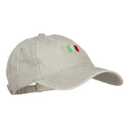 Mini Italy Flag Embroidered Washed Cap