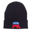 Republican Elephant Embroidered Cuff Beanie