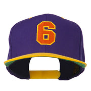 Athletic Number 6 Embroidered Classic Two Tone Cap