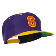 Athletic Number 6 Embroidered Classic Two Tone Cap