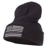 Thin Grey Line USA Flag Embroidered Long Beanie