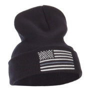 Thin Grey Line USA Flag Embroidered Long Beanie