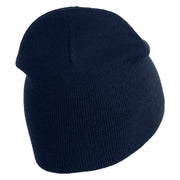 Magical Eye Embroidered 8" Acrylic Short Beanie - Navy OSFM