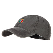 Mini Italy Flag Embroidered Washed Cap