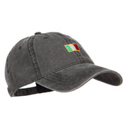 Mini Italy Flag Embroidered Washed Cap