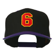 Athletic Number 6 Embroidered Classic Two Tone Cap