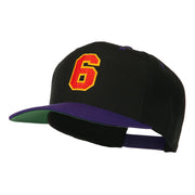 Athletic Number 6 Embroidered Classic Two Tone Cap