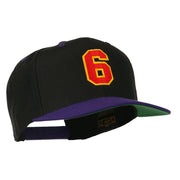 Athletic Number 6 Embroidered Classic Two Tone Cap