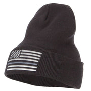 Thin Grey Line USA Flag Embroidered Long Beanie