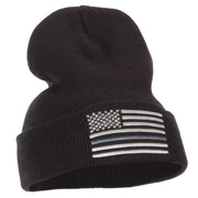 Thin Grey Line USA Flag Embroidered Long Beanie