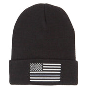 Thin Grey Line USA Flag Embroidered Long Beanie