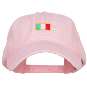 Mini Italy Flag Embroidered Washed Cap