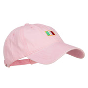 Mini Italy Flag Embroidered Washed Cap