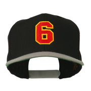 Athletic Number 6 Embroidered Classic Two Tone Cap