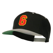 Athletic Number 6 Embroidered Classic Two Tone Cap