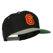 Athletic Number 6 Embroidered Classic Two Tone Cap