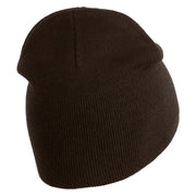 Magical Eye Embroidered 8" Acrylic Short Beanie - Brown OSFM