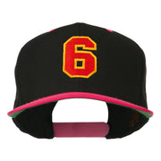 Athletic Number 6 Embroidered Classic Two Tone Cap