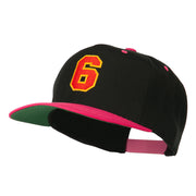 Athletic Number 6 Embroidered Classic Two Tone Cap