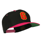 Athletic Number 6 Embroidered Classic Two Tone Cap