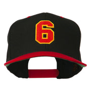 Athletic Number 6 Embroidered Classic Two Tone Cap