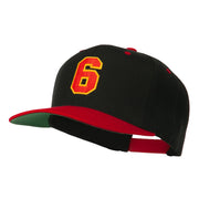 Athletic Number 6 Embroidered Classic Two Tone Cap