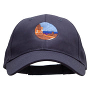 Canyon with Red Mountains Embroidered New Low Profile Organic Cotton Cap - Navy OSFM