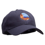 Canyon with Red Mountains Embroidered New Low Profile Organic Cotton Cap - Navy OSFM