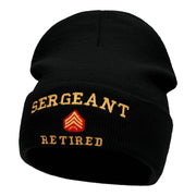 Sergeant Retired Embroidered Long Knitted Beanie