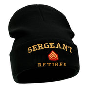 Sergeant Retired Embroidered Long Knitted Beanie