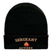 Sergeant Retired Embroidered Long Knitted Beanie