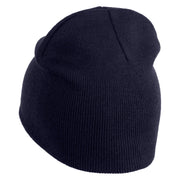 Dungeon Torch Embroidered 8" Knitted Short Beanie - Navy OSFM