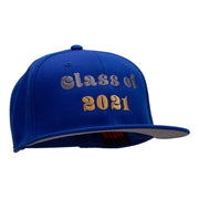 Class of 2021 Embroidered Cotton Flat Bill Snapback Cap