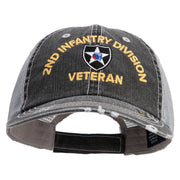 U.S. Army 2nd Infantry Division Embroidered Low Profile Special Cotton Mesh Cap - Black OSFM