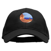 Canyon with Red Mountains Embroidered New Low Profile Organic Cotton Cap - Black OSFM