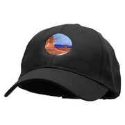 Canyon with Red Mountains Embroidered New Low Profile Organic Cotton Cap - Black OSFM