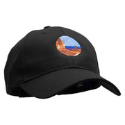 Canyon with Red Mountains Embroidered New Low Profile Organic Cotton Cap - Black OSFM