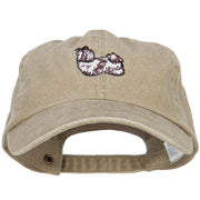 Shih Tzu Embroidered Washed Cotton Twill Cap