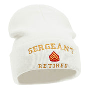 Sergeant Retired Embroidered Long Knitted Beanie