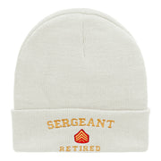 Sergeant Retired Embroidered Long Knitted Beanie