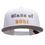 Class of 2021 Embroidered Cotton Flat Bill Snapback Cap