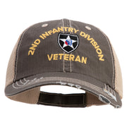 U.S. Army 2nd Infantry Division Embroidered Low Profile Special Cotton Mesh Cap - Brown-Khaki OSFM