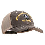 U.S. Army 2nd Infantry Division Embroidered Low Profile Special Cotton Mesh Cap - Brown-Khaki OSFM