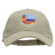 Canyon with Red Mountains Embroidered New Low Profile Organic Cotton Cap - Olive OSFM