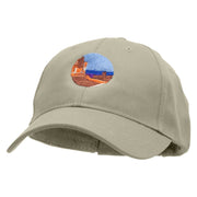 Canyon with Red Mountains Embroidered New Low Profile Organic Cotton Cap - Olive OSFM