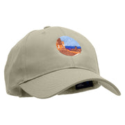 Canyon with Red Mountains Embroidered New Low Profile Organic Cotton Cap - Olive OSFM