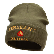 Sergeant Retired Embroidered Long Knitted Beanie